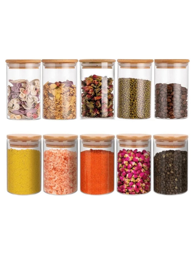 Clear Glass Jar with Wooden Airtight leakproof Bamboo Lid for kitchen pantry - Image 5