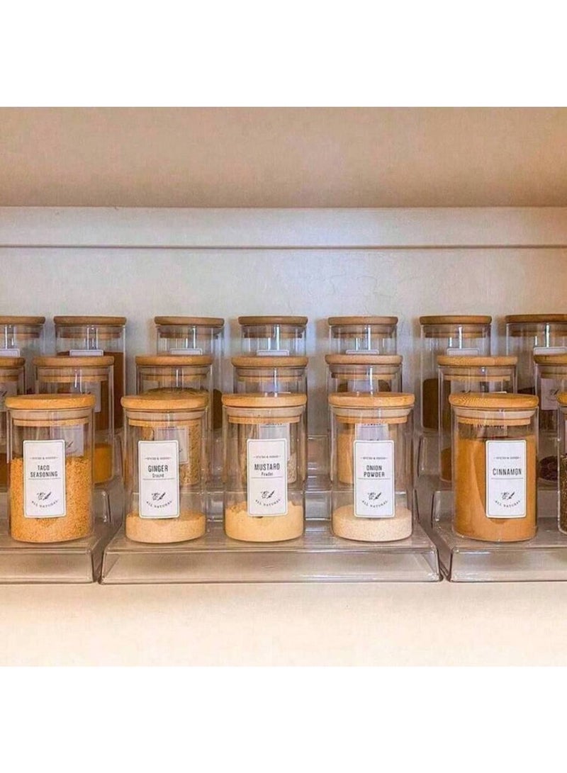 Clear Glass Jar with Wooden Airtight leakproof Bamboo Lid for kitchen pantry - Image 2