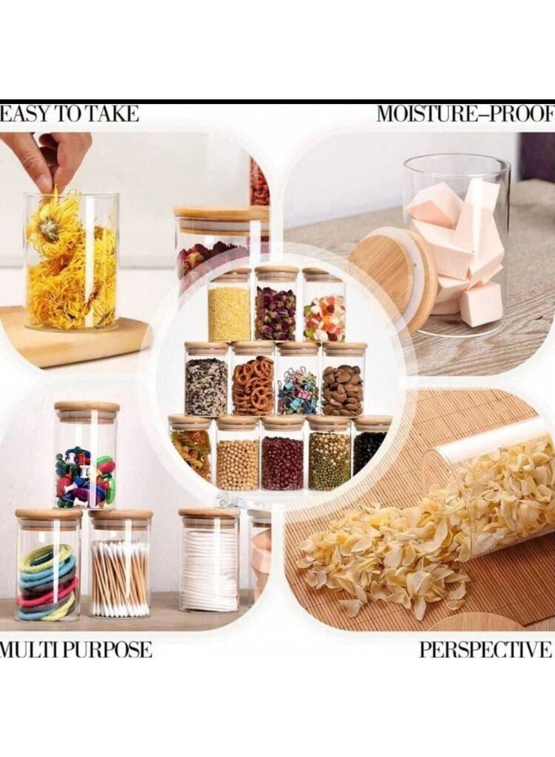Clear Glass Jar with Wooden Airtight leakproof Bamboo Lid for kitchen pantry - Image 4