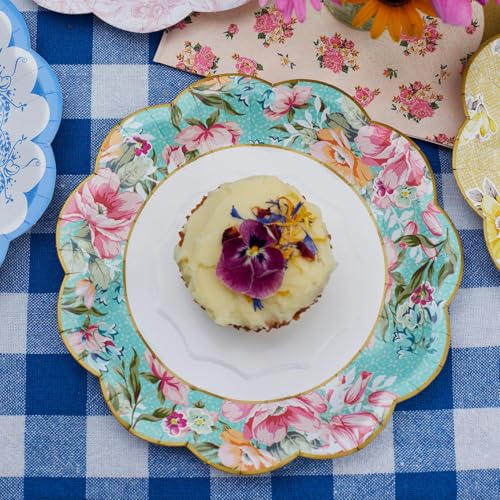 Talking Tables أطباق ورقية مزخرفة زهرية من توكينغ تيبلز | زينة حفلة شاي بعد الظهر ليوم الأم، أطباق قابلة للتصرف حقًا لعيد الميلاد، حفلة استقبال المولود، حفل زفاف العروس، مصنوعة في المملكة المتحدة، جميلة، عبوة من 24 - Image 3