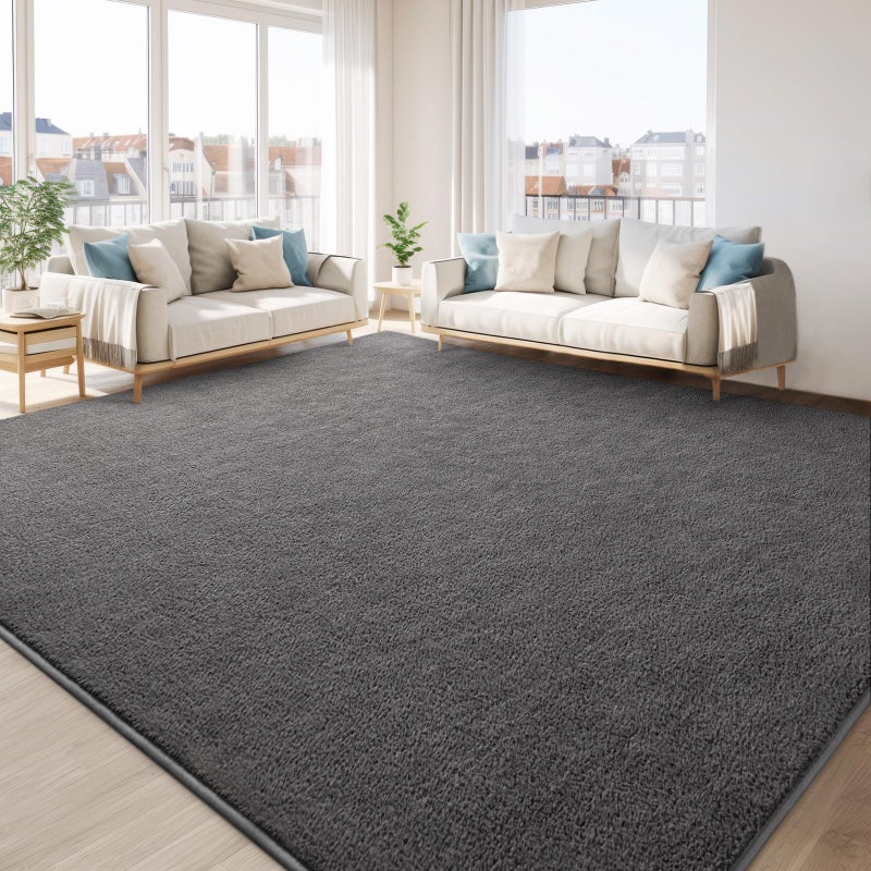 TWINNIS Large Area Rugs for Living Room Bedroom, 4x6 Feet, Super Soft Indoor Thickened Memory-Foam Carpets Easy-Cleaning, Modern Aesthetic Minimalist Comfy Rug for Kids Room Home Decor, Dark Grey - Image 3
