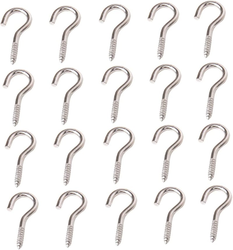 مسامير العين المطلية بالنيكل 100 قطعة لتثبيت الأضواء والستائر للداخل والخارج باللون الفضي - Image 2