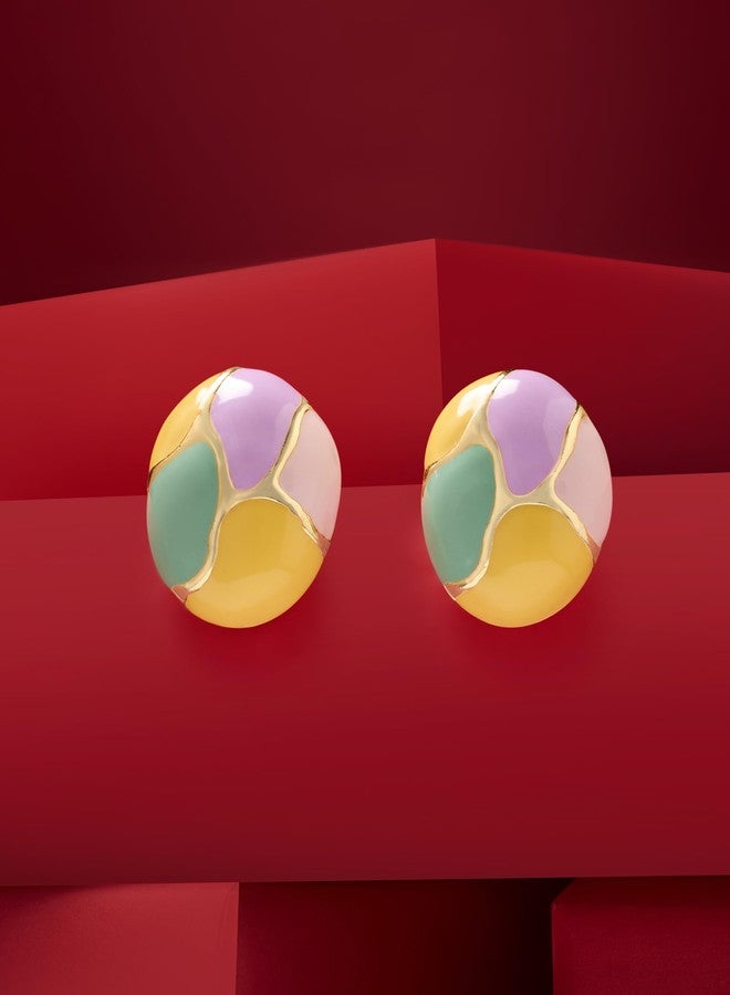 Zaveri Pearls Multicolor Enamelling Contemporary Classy Studs Earring For Women-ZPFK19174 - Image 3