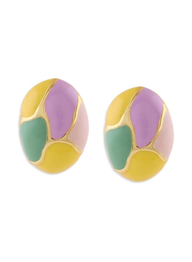 Zaveri Pearls Multicolor Enamelling Contemporary Classy Studs Earring For Women-ZPFK19174 - Image 1