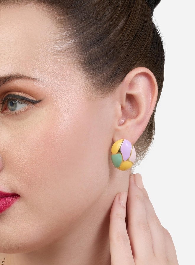 Zaveri Pearls Multicolor Enamelling Contemporary Classy Studs Earring For Women-ZPFK19174 - Image 2