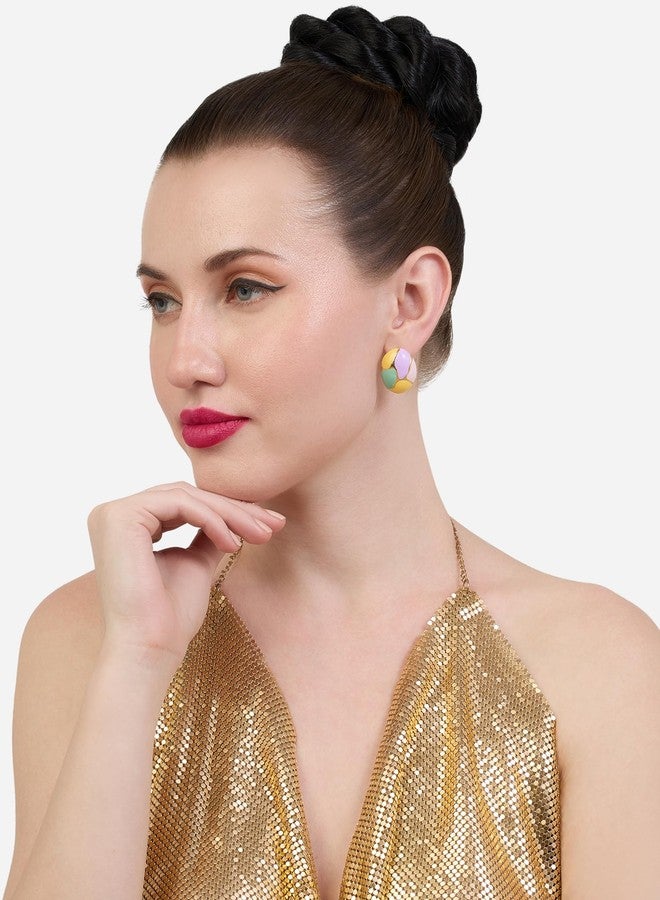 Zaveri Pearls Multicolor Enamelling Contemporary Classy Studs Earring For Women-ZPFK19174 - Image 4