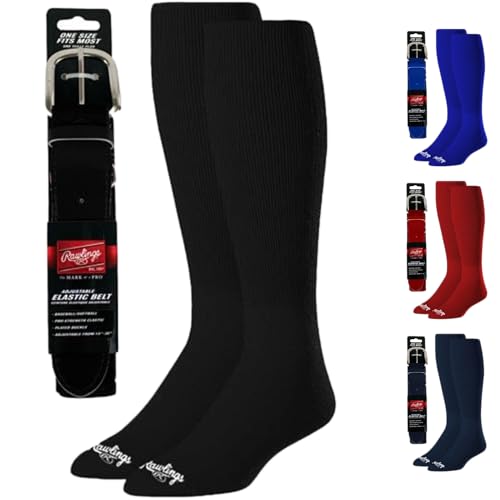 Rawlings Belt Socks Combo BaseballSoftball Black Small - Image 1