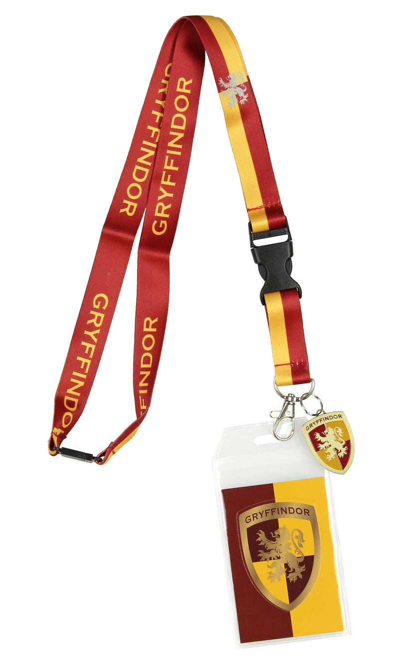 Harry Potter Gryffindor Lanyard with 3D Metal Charm ID Card Holder and Sticker - Image 1