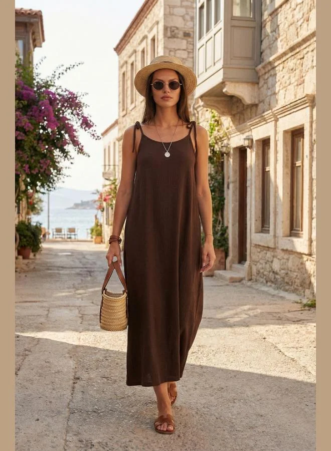 ليلا Lela Regular Fit Strappy Long Dress Women's Dress 5865732