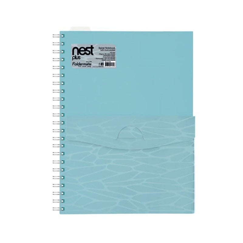 Foldermate Single Line Front Pocket Notebook - A4 Size Light Blue, 150 Sheets