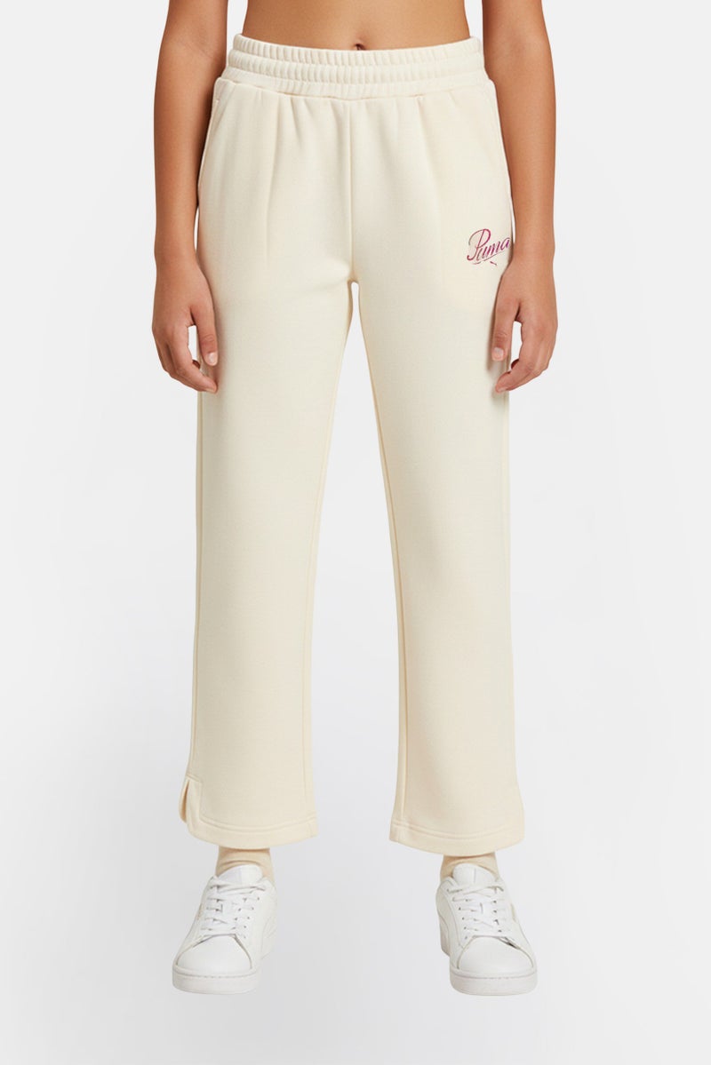 PUMA Kids Girl Sportswear Fit Outdoor Sweatpants, Ivory - Image 1