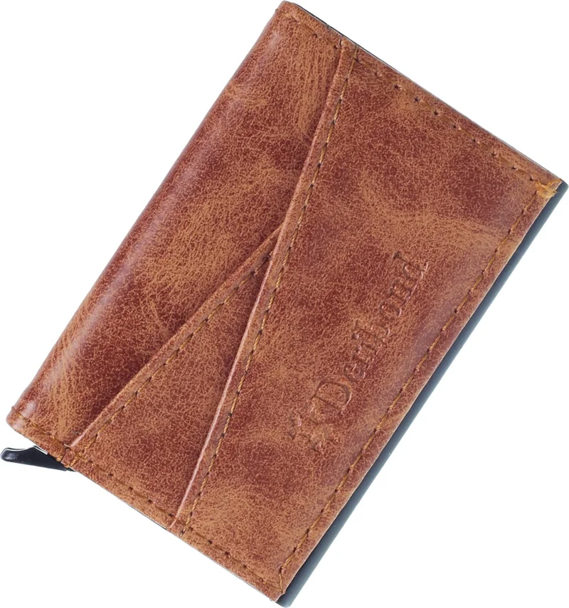 ديريبوند Automatic Mechanism Crazy Leather Men's Card Holder