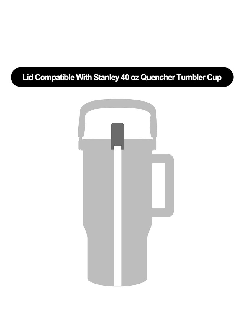 Excefore - Lid Replacement Compatible with Stanley Quencher Travel Tumbler 40 oz Cup Lid, Flip Tumbler Lid  with Handle, Spillproof, Dustproof, Stanley Cup Accessories Easy to Carry - Image 1