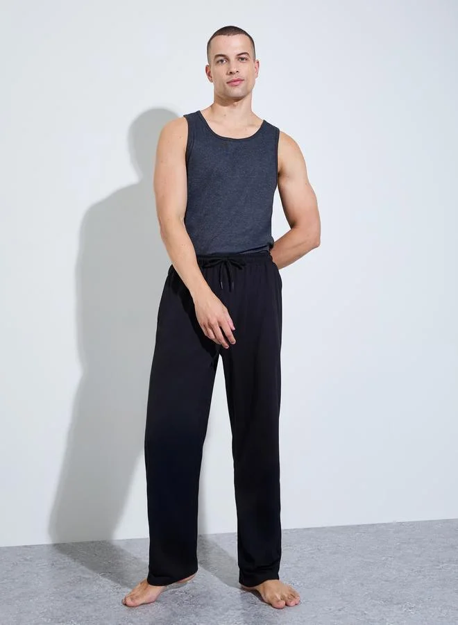 ستايلي Charcoal Solid Round Neck Ribbed Vest