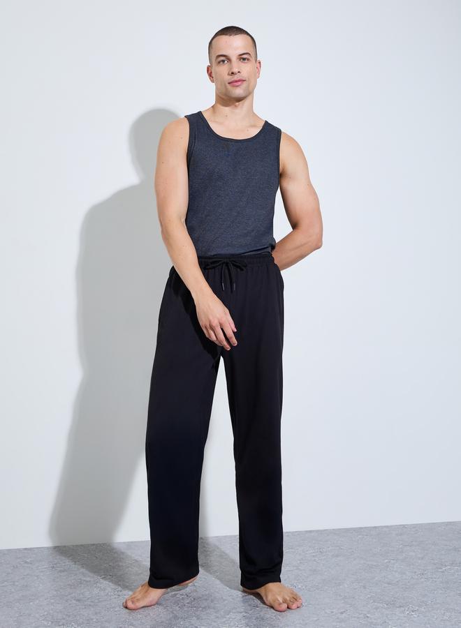 Styli Charcoal Solid Round Neck Ribbed Vest - Image 2
