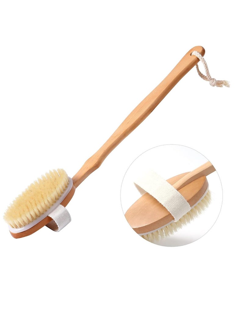 Bath Brush Long Wood Handle - Image 2