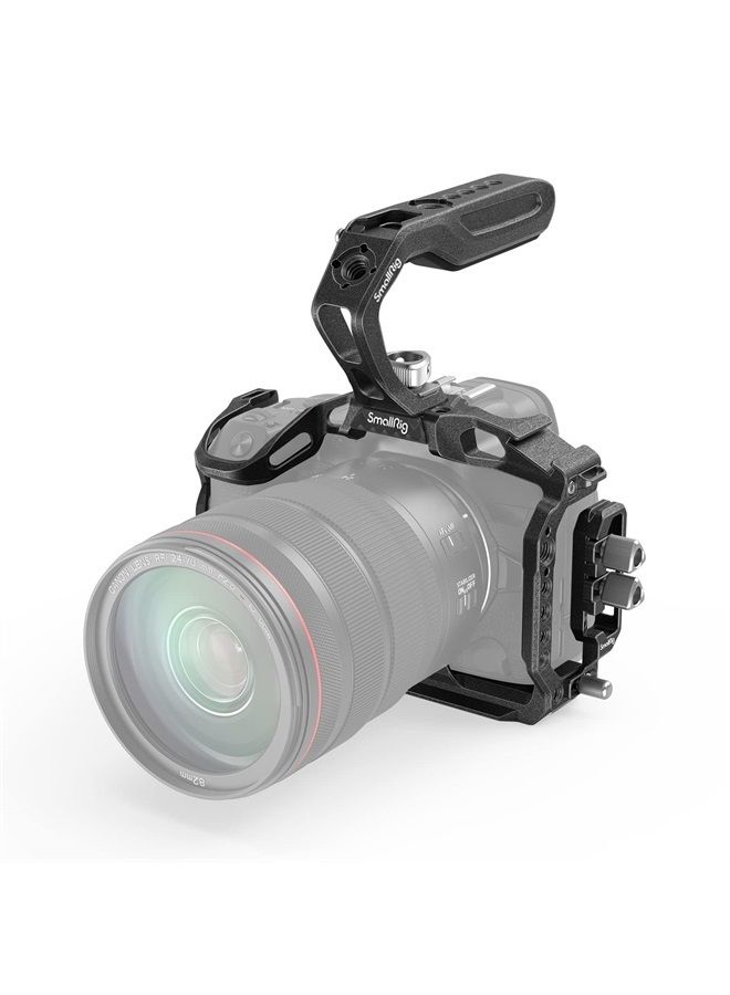 SmallRig R5 R5 C R6 Cage Kit for Canon R5 R5 C R6 Mirrorless Camera with Top Handle and Dedicated Cable Clamp, Aluminum Alloy Cage for Canon R5 R6 R5 C Camera 3234