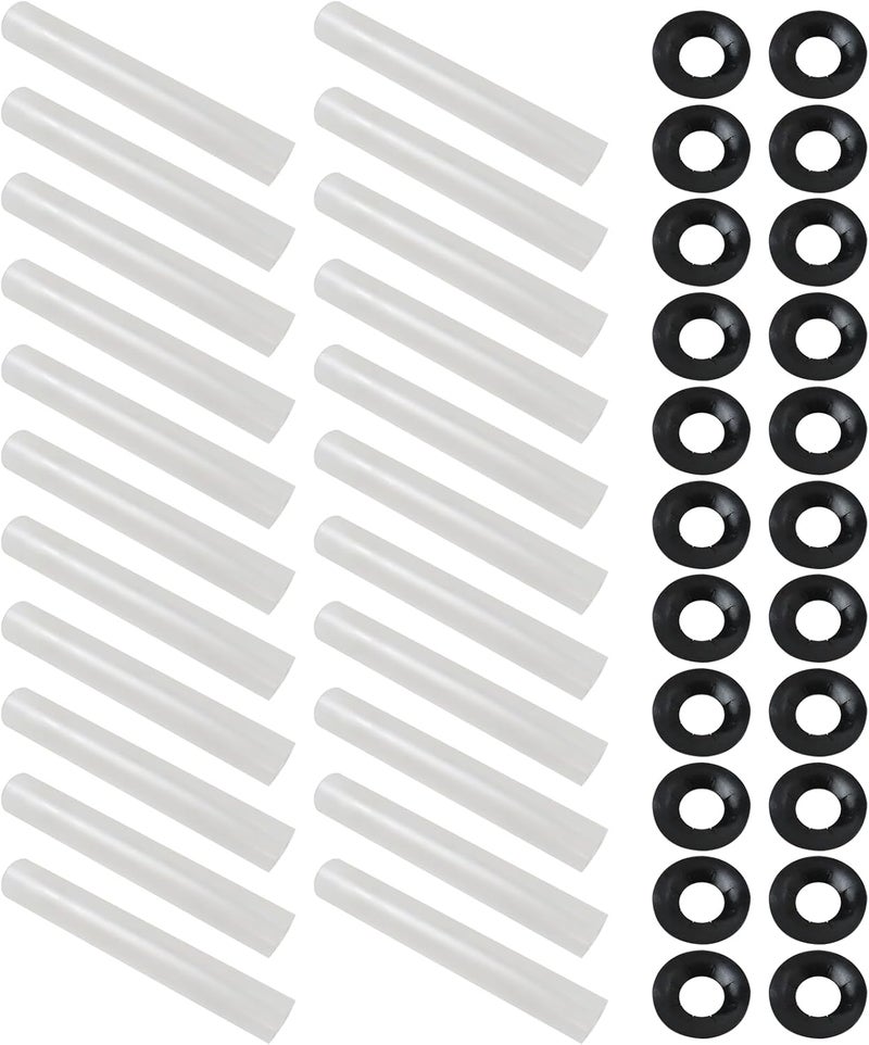 Individual & group usable 22pcs Garage Door Hinge Quiet Roller Sleeves 11mm ID 80mm Length Roller Shaft Nuts Bearing Gaskets for Most Garage Doors Carefully engineered build - Image 1