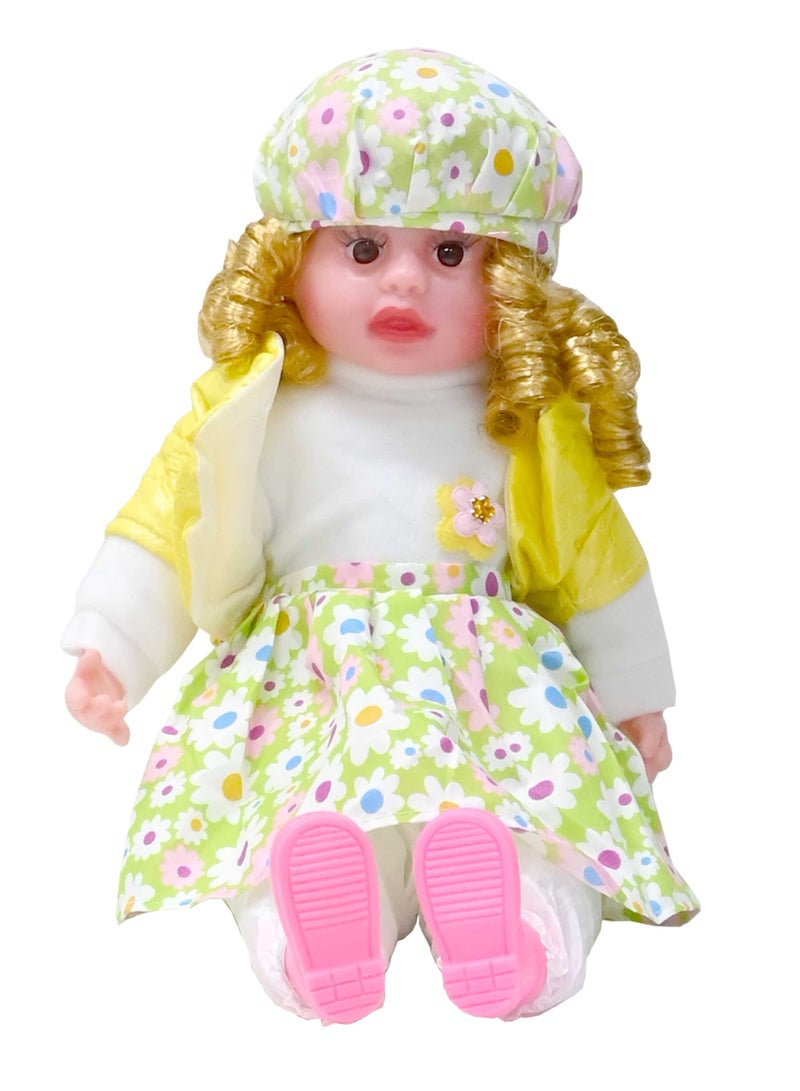 18 Inch Printed Clothes Soft Rag Playing Doll with Plastic Hands and Boots with Sound-Assorted Colour 