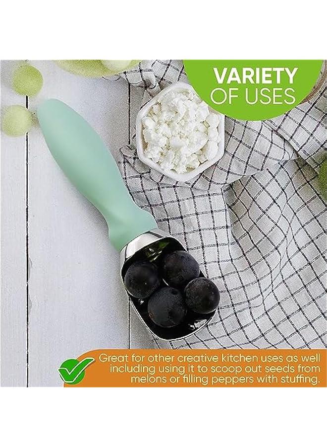 Heavy Duty Ice Cream Scoop with Comfortable Handle, Professional Metal Ice Cream Scooper for Gelato, Sorbet, Cookie Dough, Frozen Yogurt - Dishwasher Safe Kitchen Tool - Mint - Image 5
