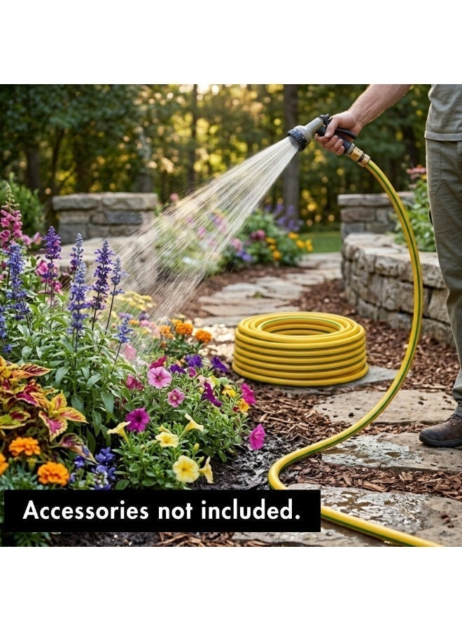 Mermaid 1/2 Inch x 25 Meter Garden Hose Pipe Yellow | 4 Layer PVC Reinforced Water Hose with High Tensile Textile | Flexible Heavy Duty Irrigation & Watering Hose | Made in UAE - Image 4
