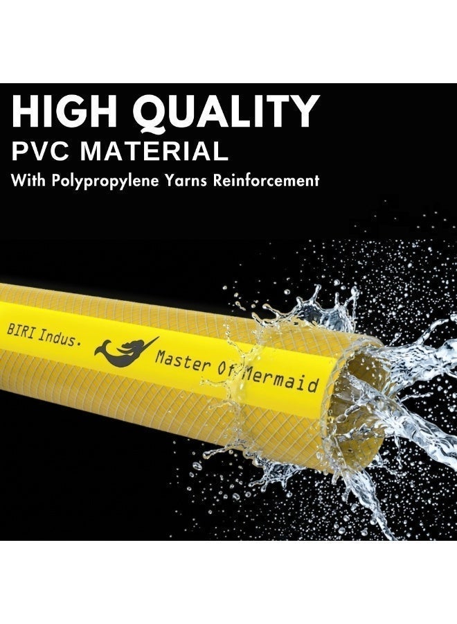 Mermaid 1/2 Inch x 25 Meter Garden Hose Pipe Yellow | 4 Layer PVC Reinforced Water Hose with High Tensile Textile | Flexible Heavy Duty Irrigation & Watering Hose | Made in UAE - Image 2