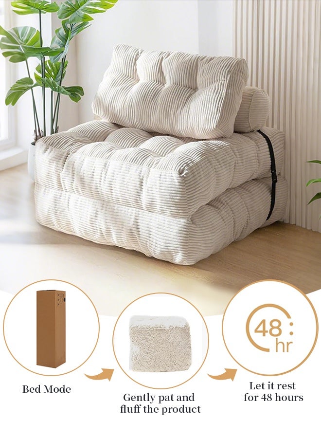 Forthcan Foldable Floor Sofa Chair, Convertible Lazy Lounger Futon with Adjustable Backrest, Thick Cushion, Space-Saving Sleeper for Living Room/Bedroom/Gaming - Image 5