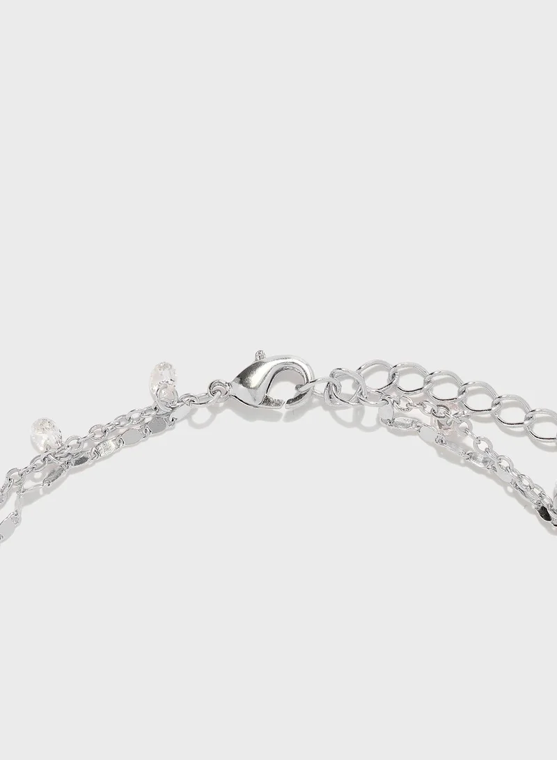 FOREVER 21 Pearl Detail Layered Necklace