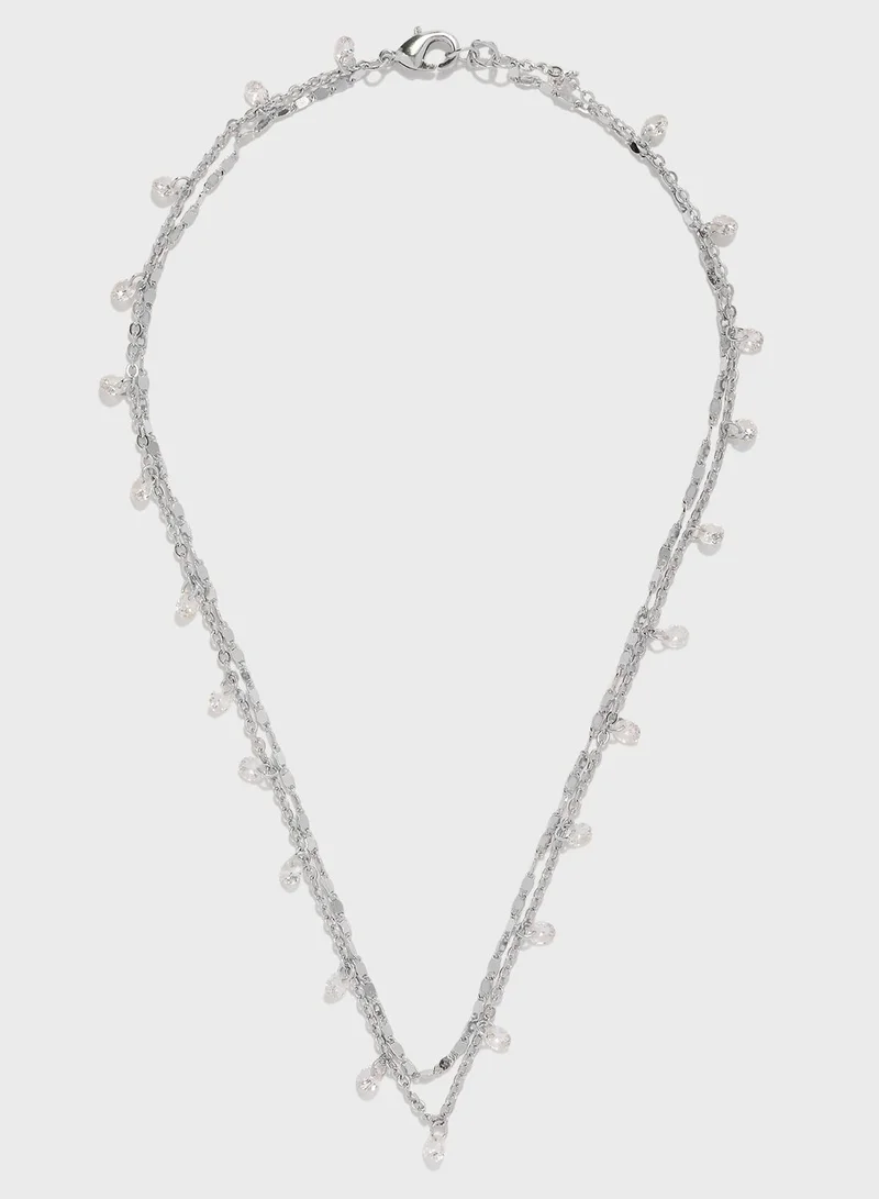 FOREVER 21 Pearl Detail Layered Necklace