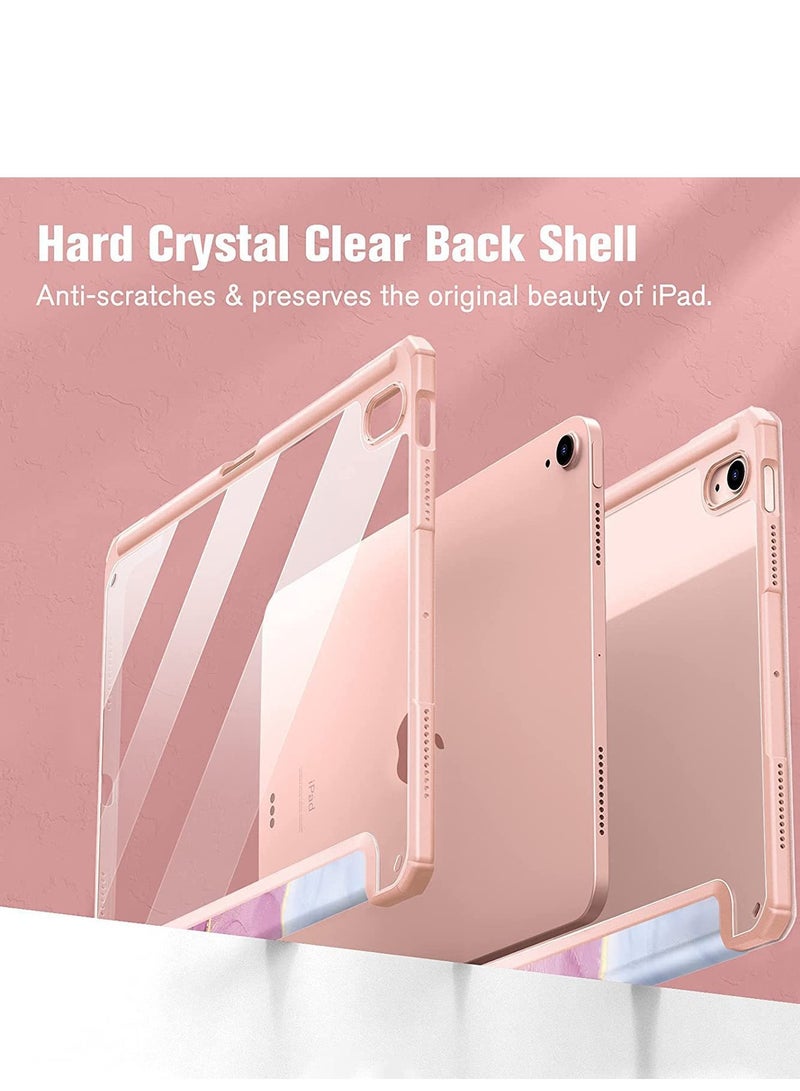 VALUEWIN IPad protective case (A16) 11th generation 11 inch 2025 11th generation iPad protective case/10th generation 2022 iPad protective case iPad 10 protective case three fold stand transparent shell with pen holder on the back Smart protective case suitable for 11 inch iPad 11th generation 2025/10.9-inch iPad 10th generation 2023 ( pink gold color) - Image 3