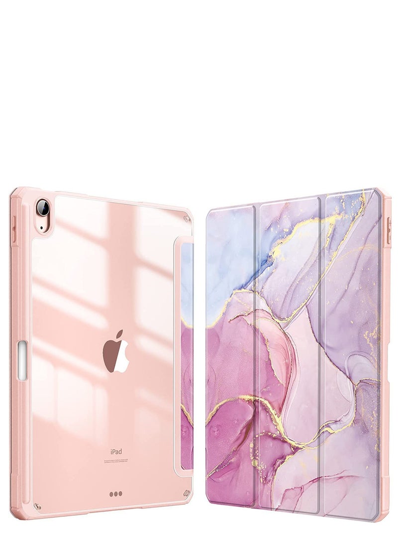 VALUEWIN IPad protective case (A16) 11th generation 11 inch 2025 11th generation iPad protective case/10th generation 2022 iPad protective case iPad 10 protective case three fold stand transparent shell with pen holder on the back Smart protective case suitable for 11 inch iPad 11th generation 2025/10.9-inch iPad 10th generation 2023 ( pink gold color) - Image 1