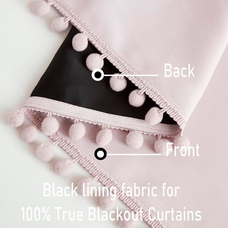 Treatmentex Blackout Window Curtains for Bedroom Pink Girls Room Curtains 54"" Length Thermal Insulated Curtain Panels 52"" W x 54"" L 2 pcs Rod Pocket - Image 2