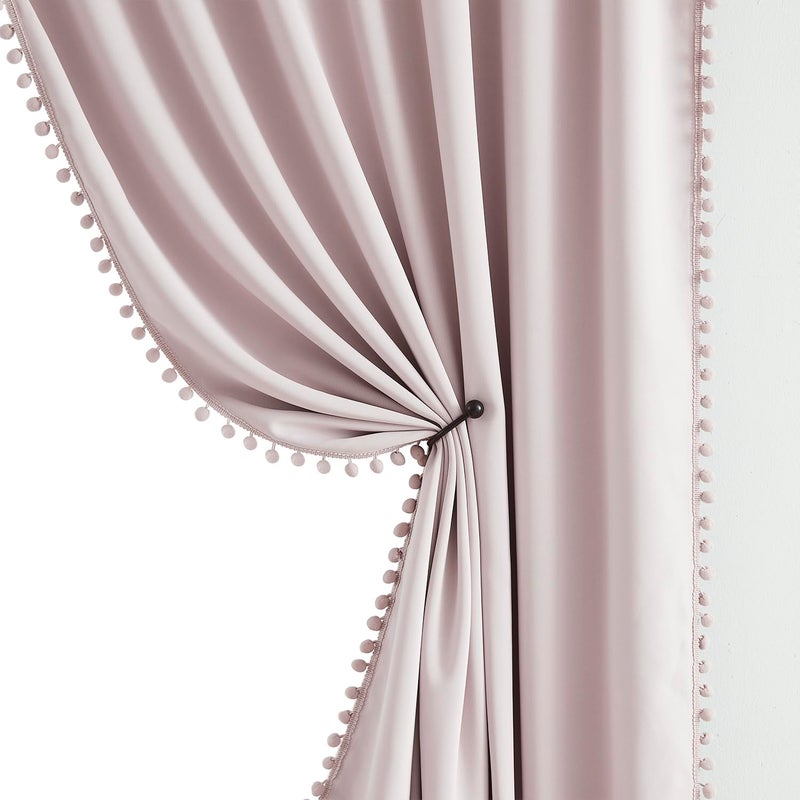 Treatmentex Blackout Window Curtains for Bedroom Pink Girls Room Curtains 54"" Length Thermal Insulated Curtain Panels 52"" W x 54"" L 2 pcs Rod Pocket - Image 5