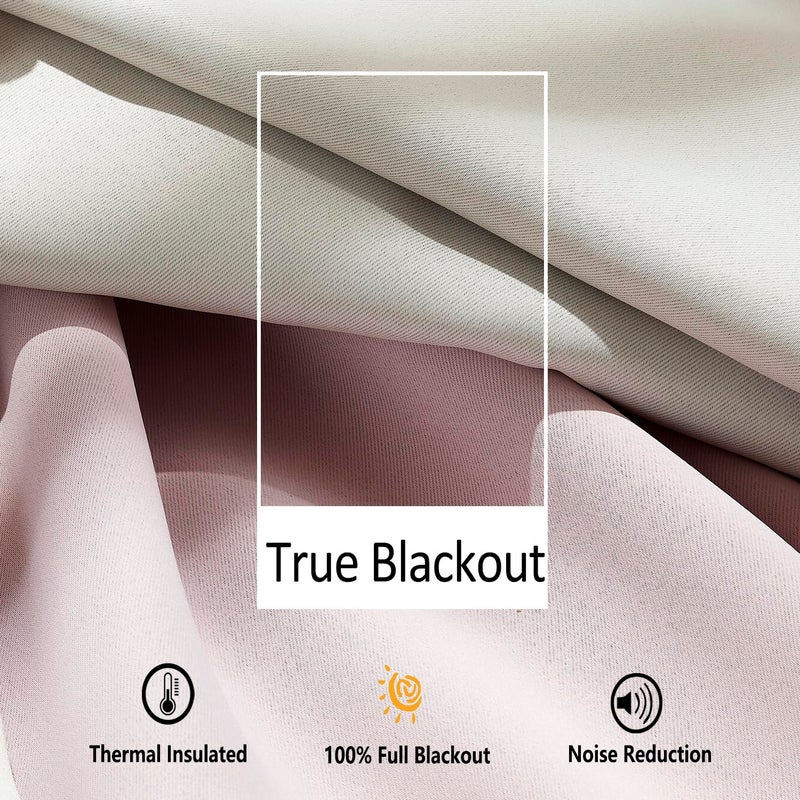 Treatmentex Blackout Window Curtains for Bedroom Pink Girls Room Curtains 54"" Length Thermal Insulated Curtain Panels 52"" W x 54"" L 2 pcs Rod Pocket - Image 4