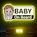 PHIXBEAR Baby On Board Reflective Sticker Baby On Board Signs for car Safety Signs Diamond Strength Yellow 71 x 38 - Image 2