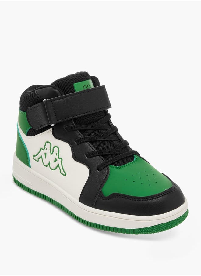 Kappa Boys' Colourblock High Top Sneakers with Hook and Loop Closure  - Image 2