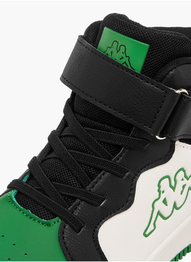 Kappa Boys' Colourblock High Top Sneakers with Hook and Loop Closure  - Image 4