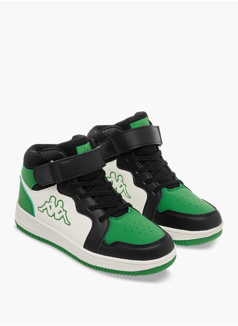 Boys' Colourblock High Top Sneakers with Hook and Loop Closure