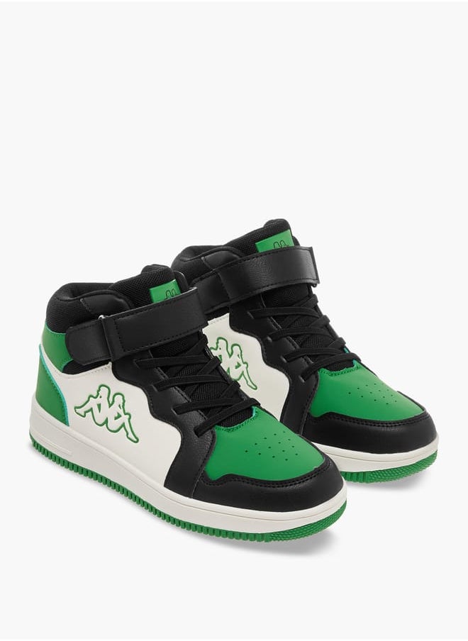Kappa Boys' Colourblock High Top Sneakers with Hook and Loop Closure  - Image 1