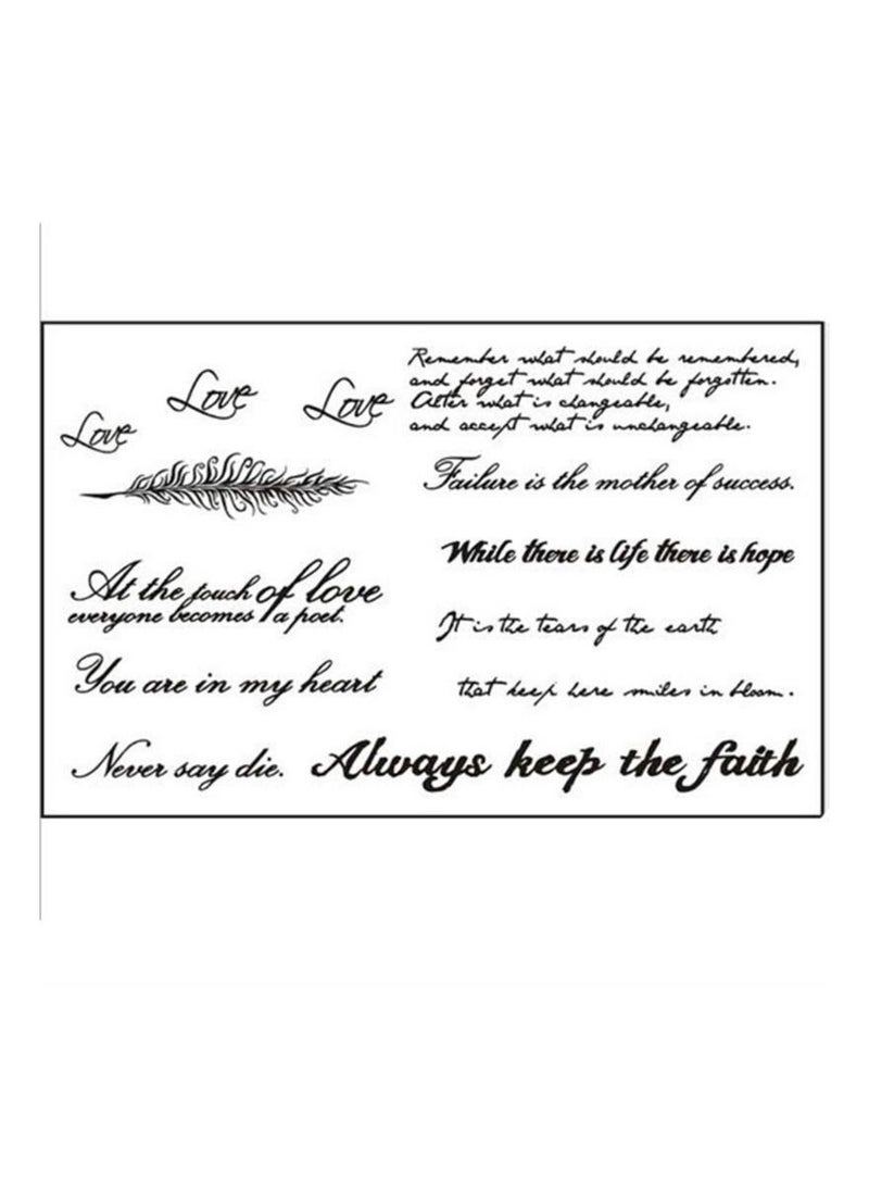2 Pieces Removable Temporary Tattoo English Words Tattoos Sticker Waterproof - Image 4