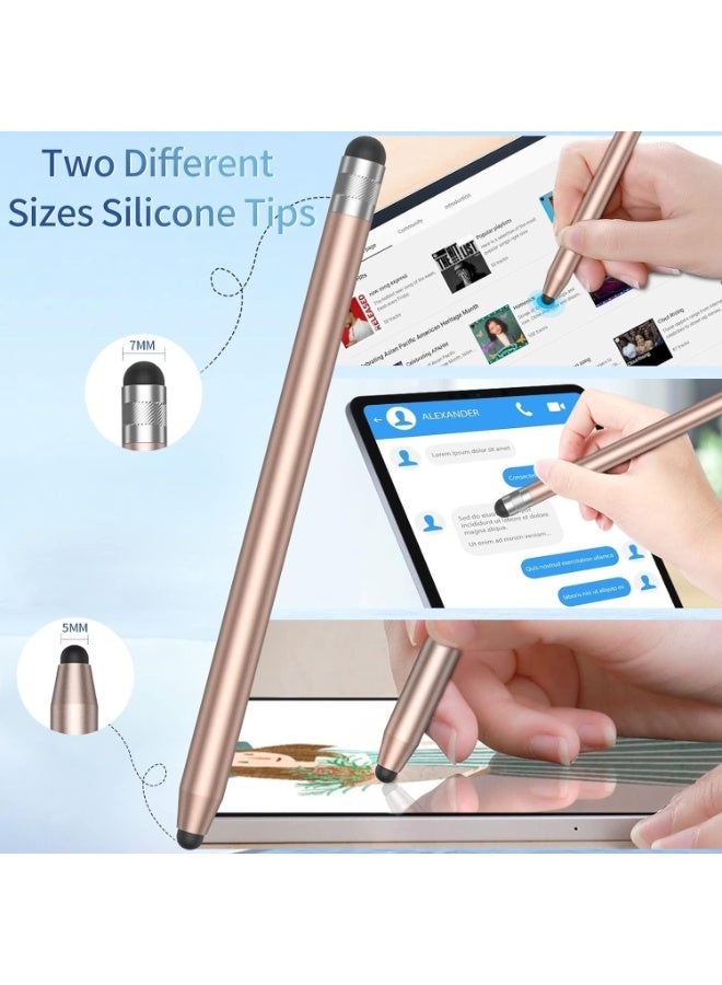 أكس سبرينج أقلام لمس للشاشات اللمسية، 5 أقلام لمسية عالمية عالية الدقة والحساسية، متوافقة مع أجهزة أبل/آيباد/آيفون/أندرويد/الأجهزة اللوحية، قلم لمس سعوي برأس مزدوج - Image 4