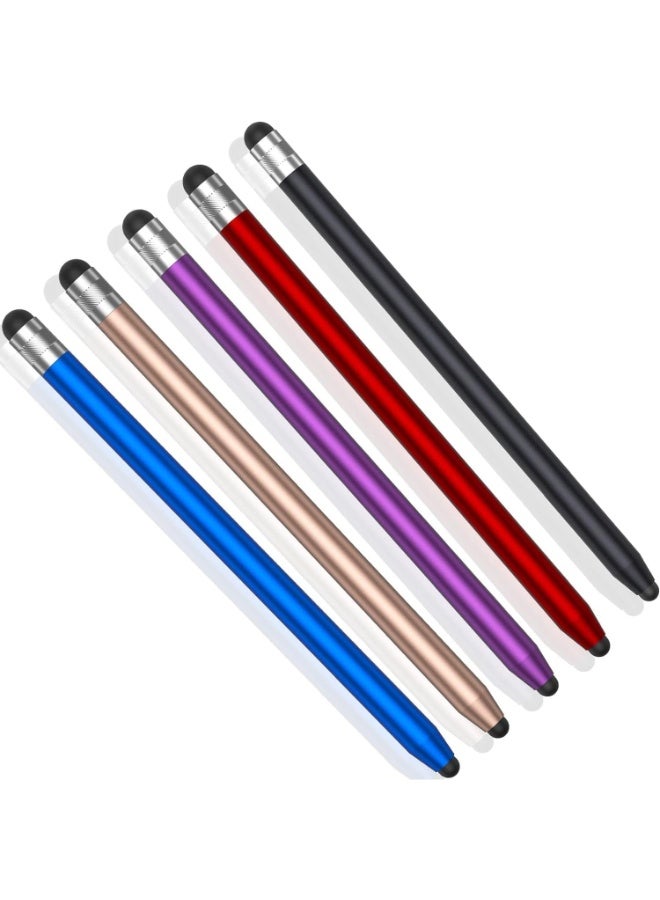 أكس سبرينج أقلام لمس للشاشات اللمسية، 5 أقلام لمسية عالمية عالية الدقة والحساسية، متوافقة مع أجهزة أبل/آيباد/آيفون/أندرويد/الأجهزة اللوحية، قلم لمس سعوي برأس مزدوج - Image 1