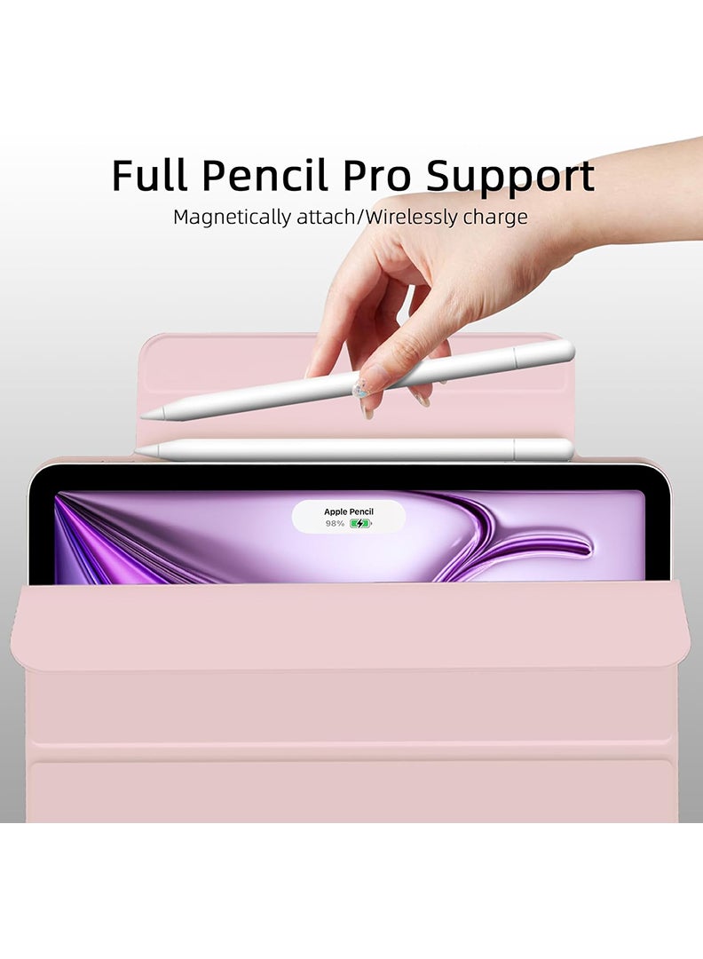 Theodor Slim Magnetic Case for iPad Air 13 Inch (M4 2026 / M3 2025 / M2 2024) – Trifold Stand iPad Air 13 Cover with Pencil Holder, Auto Sleep/Wake, Durable Protective Case – Pink - Image 5