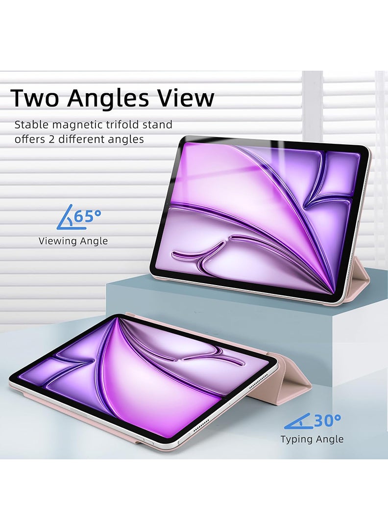 Theodor Slim Magnetic Case for iPad Air 13 Inch (M4 2026 / M3 2025 / M2 2024) – Trifold Stand iPad Air 13 Cover with Pencil Holder, Auto Sleep/Wake, Durable Protective Case – Pink - Image 3