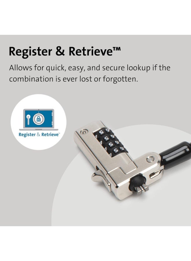 Kensington قفل كمبيوتر محمول كينجستون N17 ديل، كابل أمان بترتيب رقمي (K68008WW) أسود - Image 3