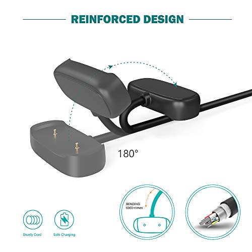 TUSITA Charger Compatible with Amazfit GTR 2, GTR 2e, GTS 2, GTS 2e, GTS2 Mini, Pop, Pop pro, Bip U, T-REX Pro(Not for T-REX), Zepp E, Zepp Z-USB 2 Pins 14mm 0.55in Charging Cable 3.3ft 100cm, Black - Image 3