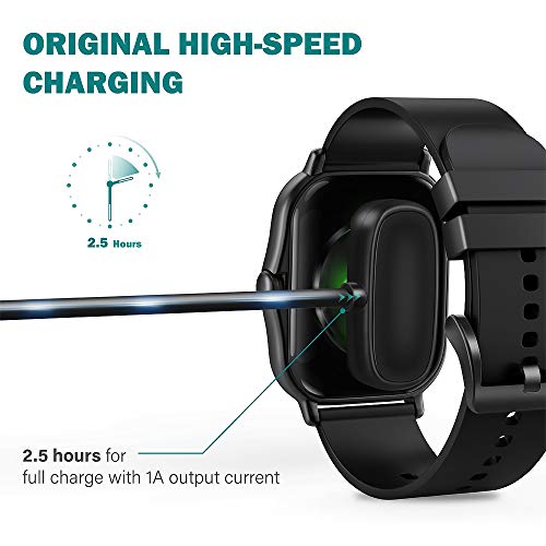 TUSITA Charger Compatible with Amazfit GTR 2, GTR 2e, GTS 2, GTS 2e, GTS2 Mini, Pop, Pop pro, Bip U, T-REX Pro(Not for T-REX), Zepp E, Zepp Z-USB 2 Pins 14mm 0.55in Charging Cable 3.3ft 100cm, Black - Image 5