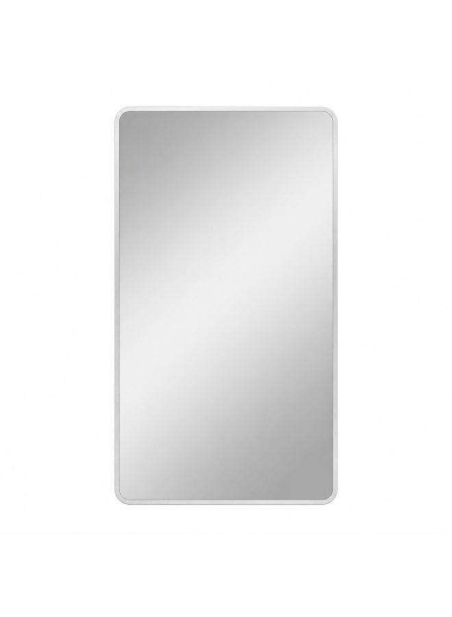 alsaada home Rectangular Wall Mounted Decor Mirror with Metal Frame, 140x70 cm - SILVER - Image 1