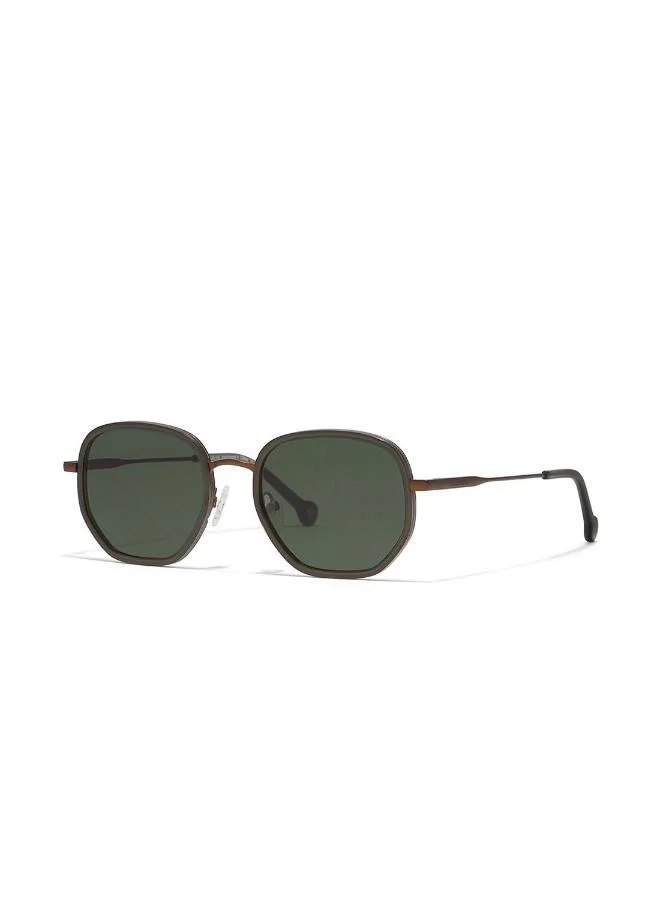 30Sundays Atlas,Unisex Sunglasses, Geometric Sunglasses, UV Protection: UV400 (Green,Green)