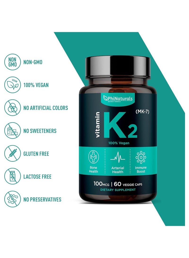 Phi Naturals Vitamin K2 MK7 100mcg Vegan - 60 Count, VIT k-2 MK-7 100 mcg from Supplement - Image 5